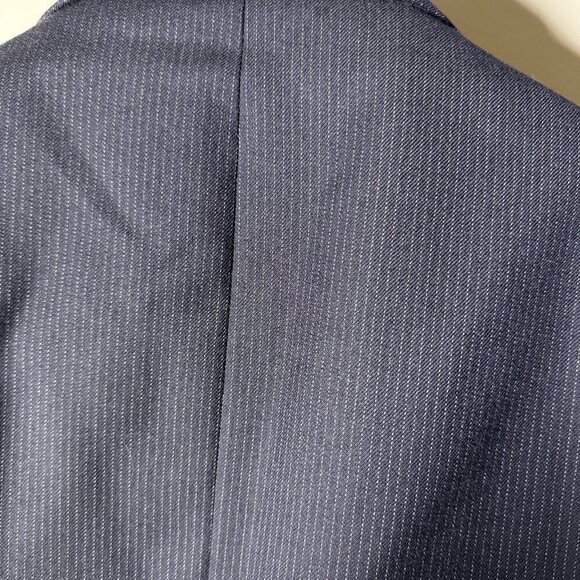 Vincenzo Le Collezion Navy Pin Stripe Cashmere & Wool Blazer L52 - Picture 6 of 11